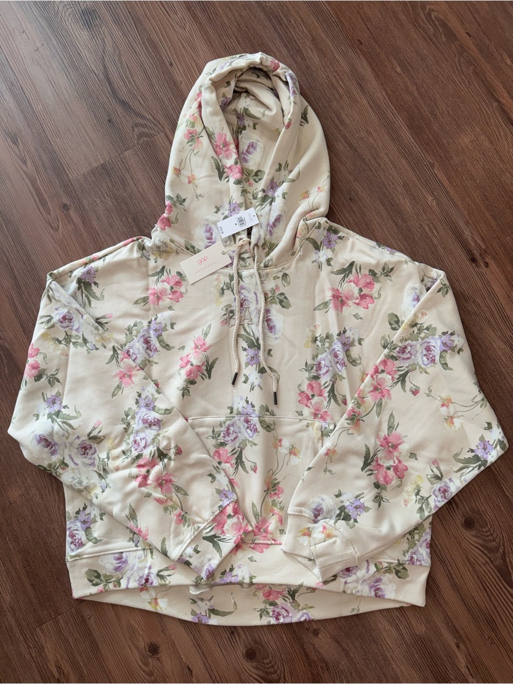 Gap x LoveShackFancy Hoodie Cream Floral Size M NWT